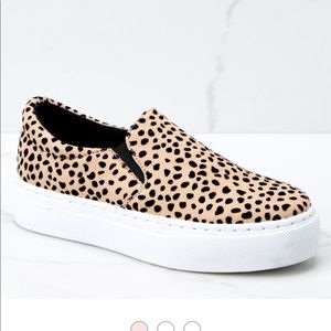 Cheetah slip on sneakers